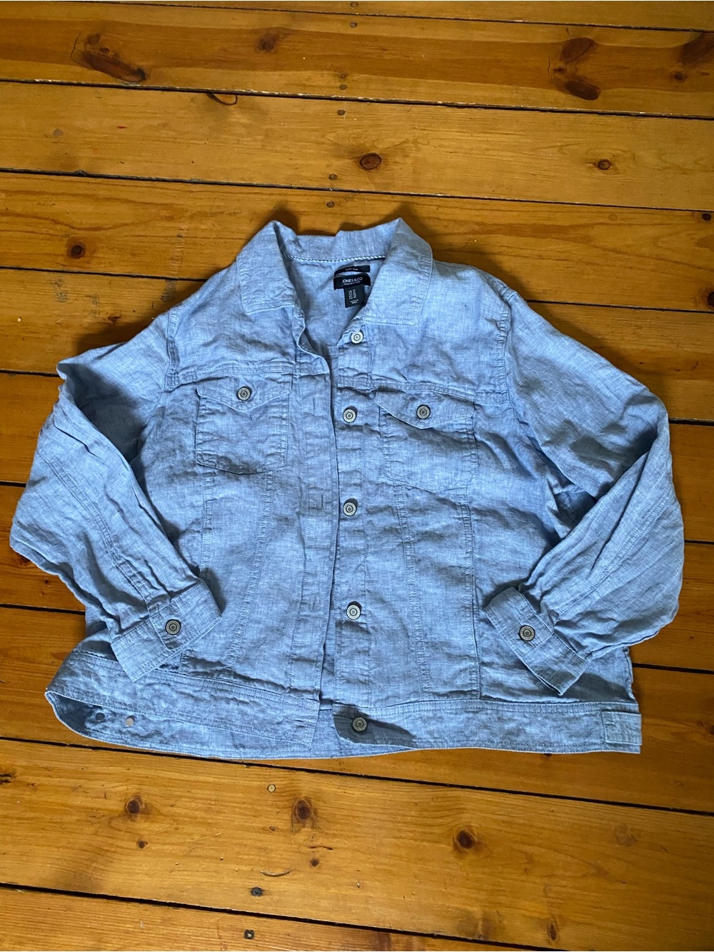 Jones & Co 100% linen denim style jacket size 1X